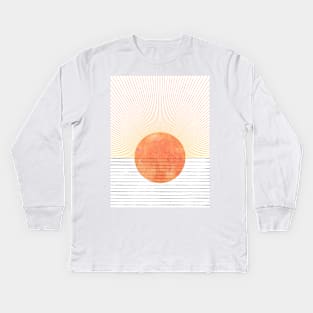 Abstract orange sun Kids Long Sleeve T-Shirt